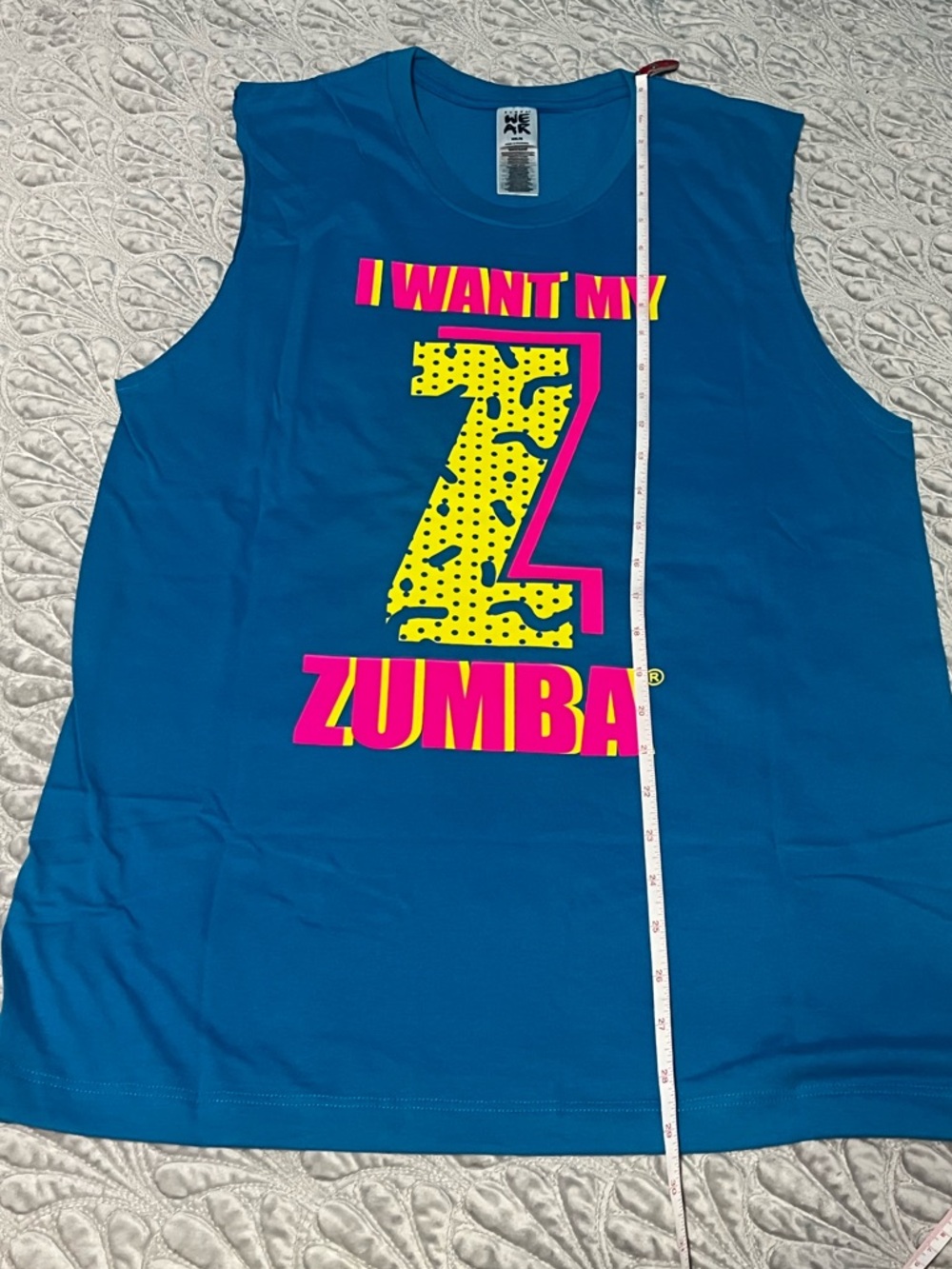 Zumba Fitness I Want My Z - Zumba TANK in XS/S Blue nwot - Picture 6 of 9